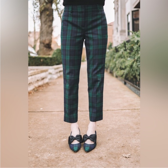 J. Crew TALL LONG Pant Trouser Tartan Plaid Wool Cameron Holiday Winter Classic - Picture 14 of 15